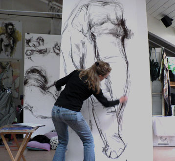 Barbara Fugate drawing an Elephant